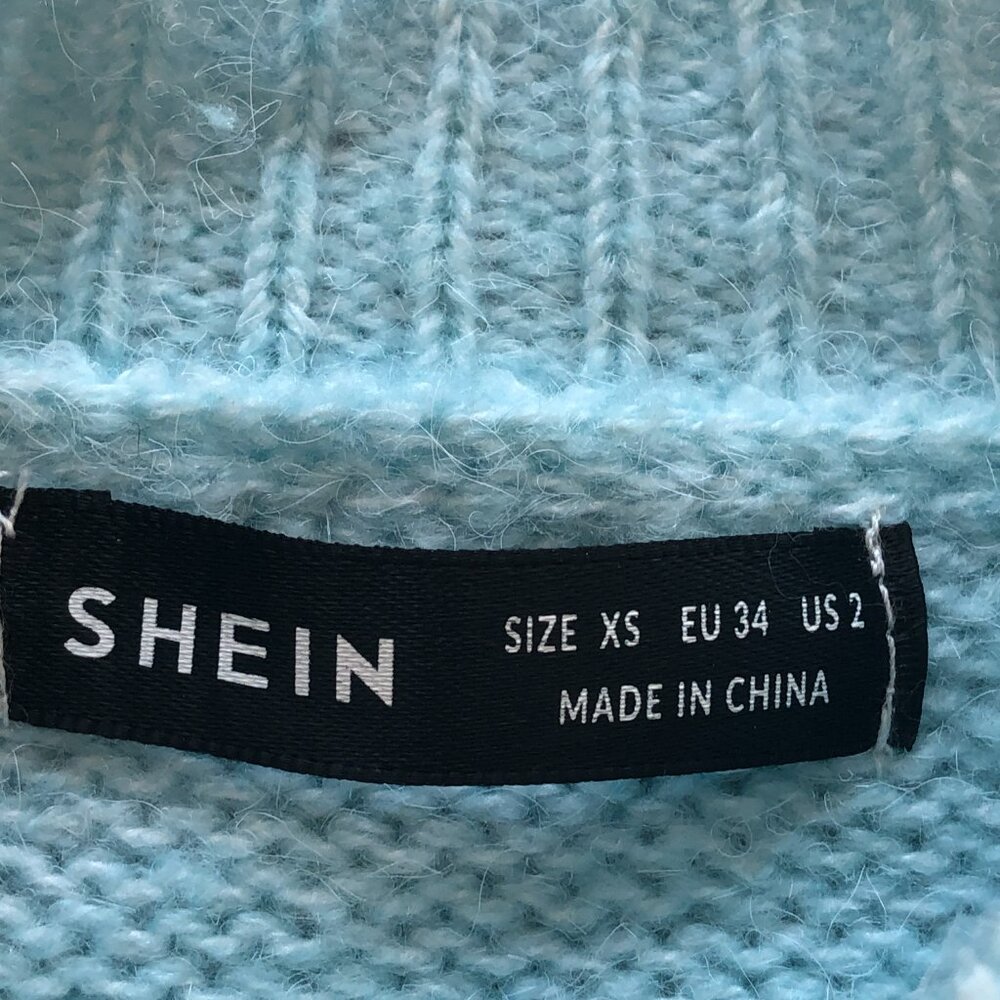 Soft Oversized Long-Sleeve Light Blue Knit Sweater - Picture 9 of 9